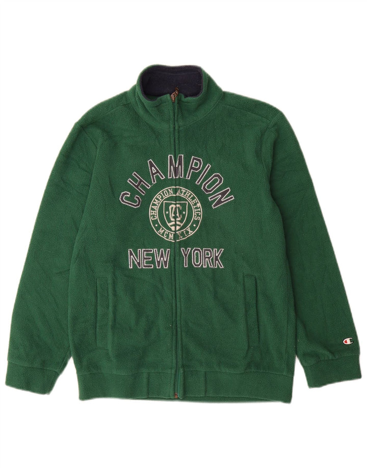 CHAMPION drenge grafisk fleecejakke 9-10 år mellemgrøn polyester
