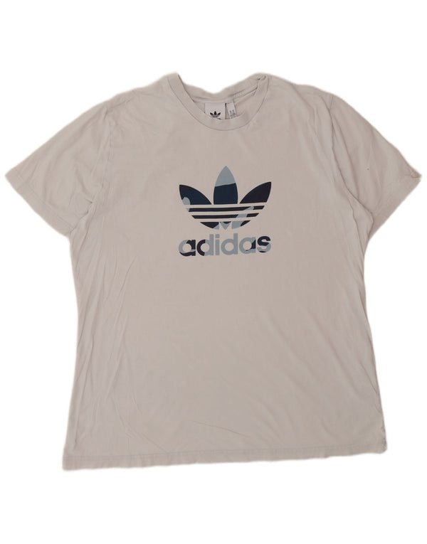 ADIDAS Grafisk T-shirt top til mænd XL Hvid bomuld