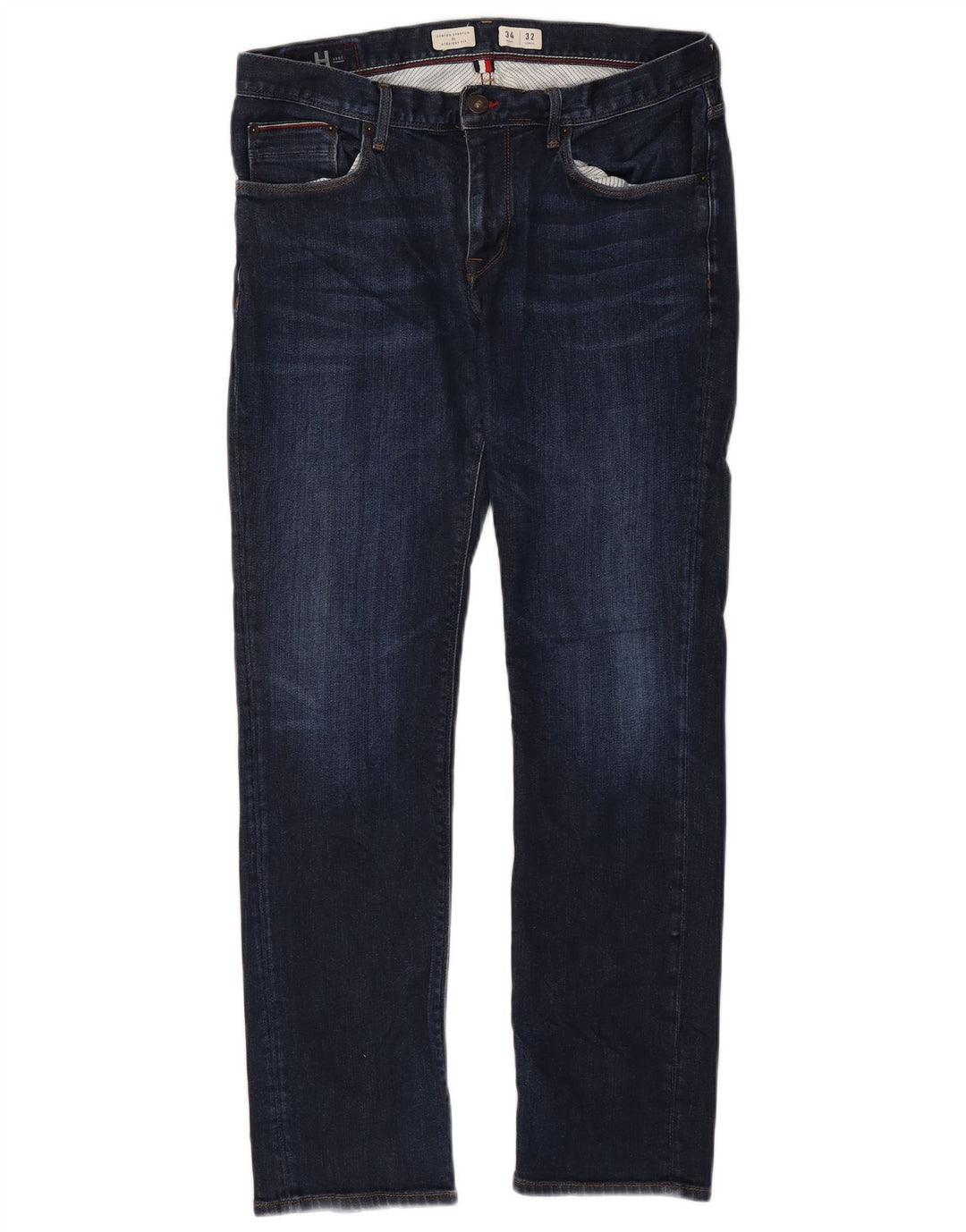 TOMMY HILFIGER Herre Denton Straight Jeans W34 L30 Marineblå Bomuld