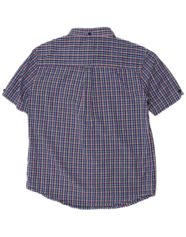 BEN SHERMAN kortærmet drengeskjorte 10-11 år blå Gingham bomuld