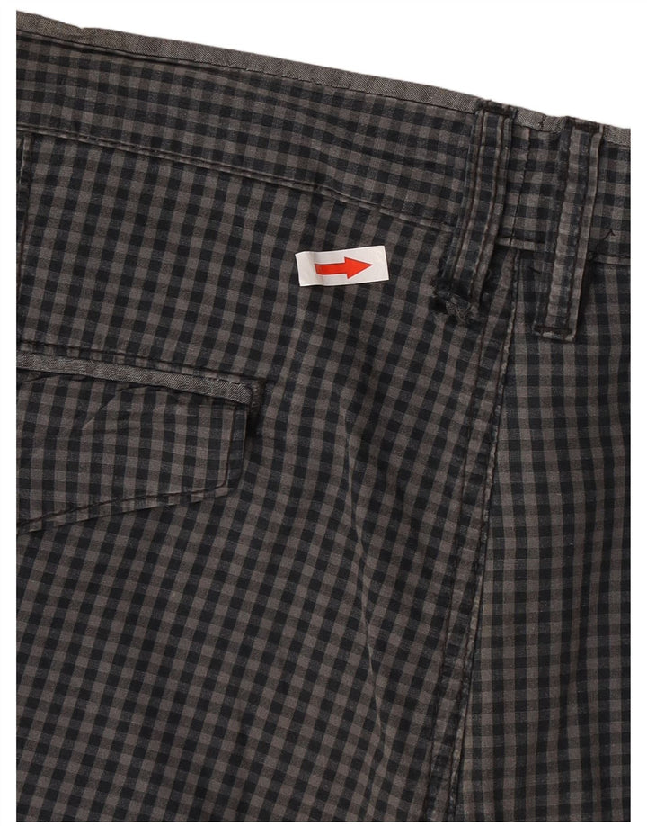Vans Herre Chino Shorts W36 Stor Grå Gingham Bomuld