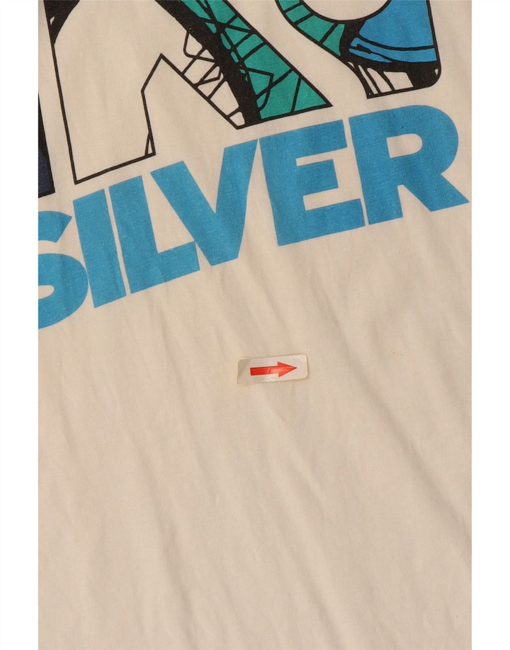 Quiksilver Herre grafisk T-shirt Top Medium Off White Bomuld