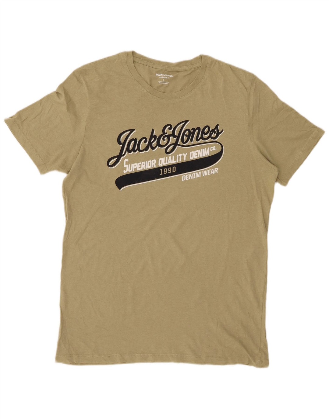 JACK & JONES Herre grafisk T-shirt Top Stor Khaki
