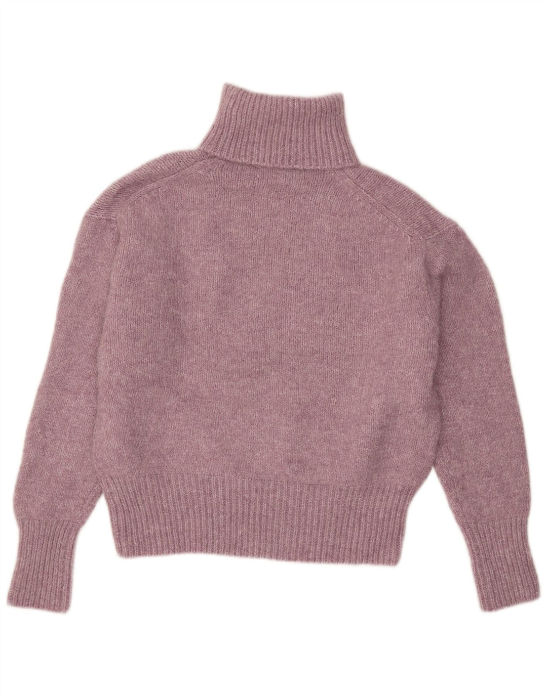 Zara Dame Oversized Roll Neck Jumper Sweater UK 10 Small Pink Flecked
