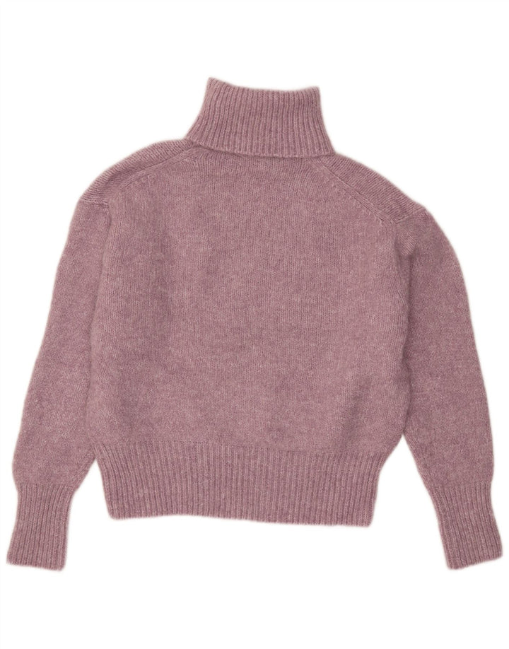 Zara Dame Oversized Roll Neck Jumper Sweater UK 10 Small Pink Flecked