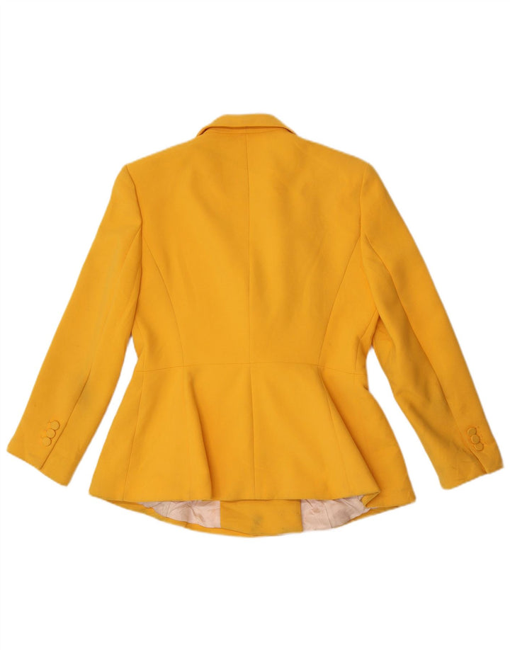 Zara Dame Dobbeltradet Blazer Jacket UK 14 Large Yellow