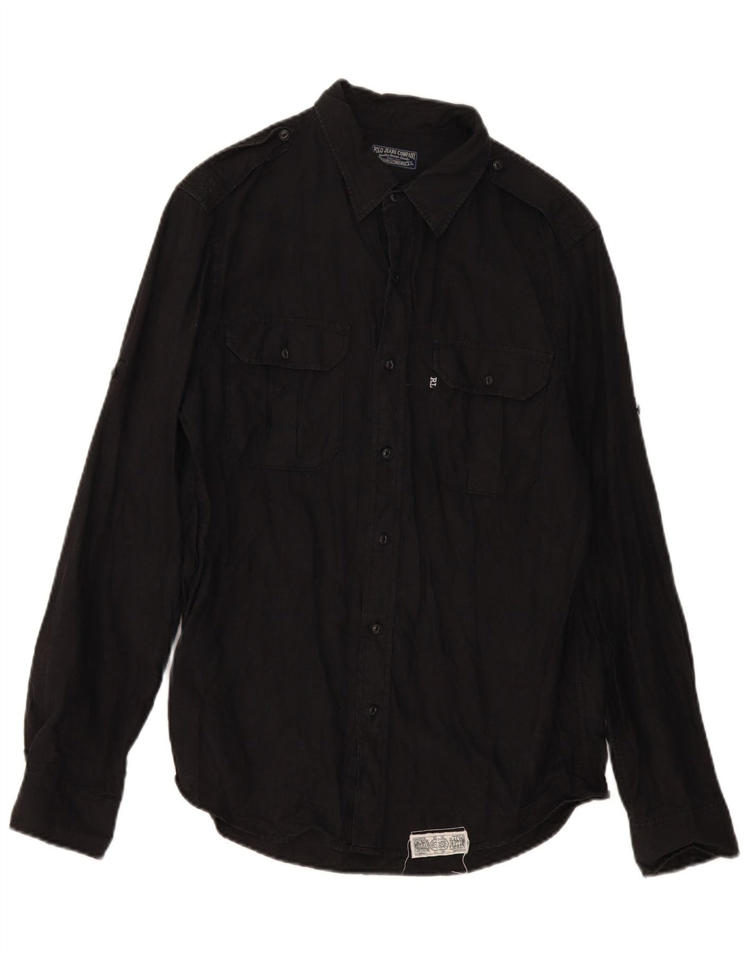 Ralph Lauren Herre Military Shirt Medium Sort hør