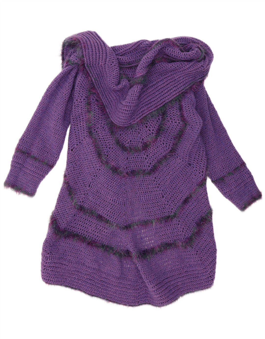 Vintage Dame Longline Open Cardigan Sweater One Size Lilla