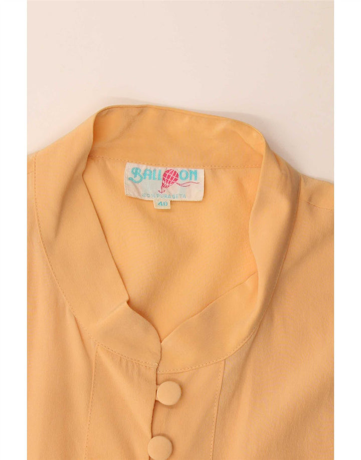 Ballon Dame Ærmeløs Oversized Bluse Top IT 40 Small Beige Silke