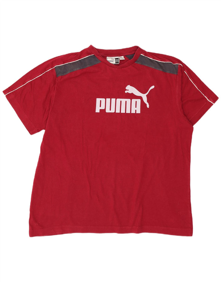 PUMA Grafisk T-shirt top til mænd 2XL Rød Colourblock