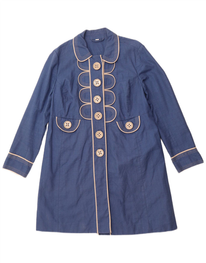 BODEN Womens Overcoat UK 20 2XL Blue Cotton
