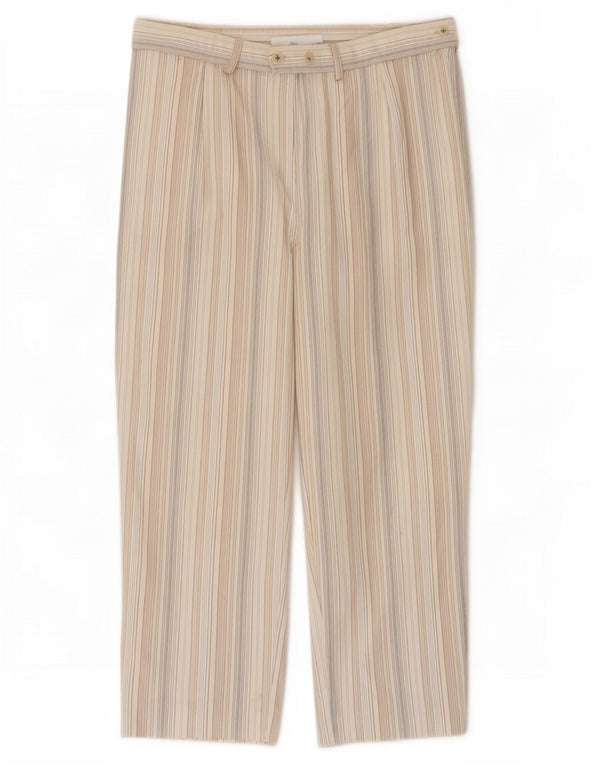 Marks & Spencer Dame Cropped Trousers UK 16 Large W34 L23 Multicolored