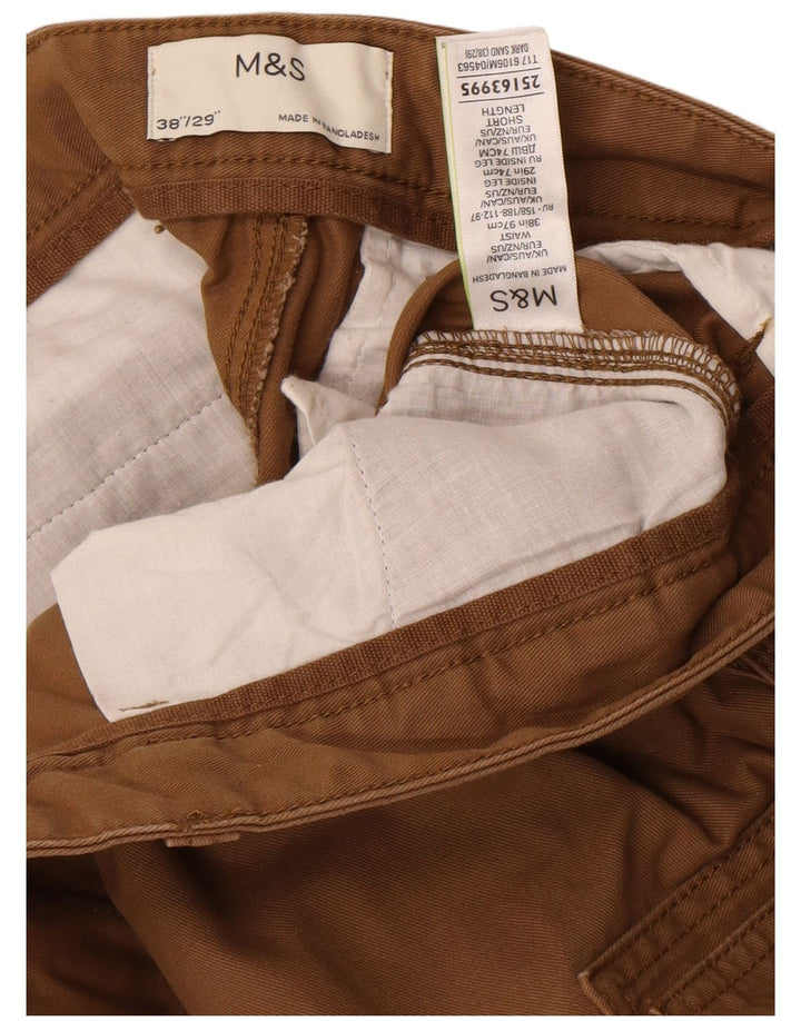 Marks & Spencer Herre Slim Fit Cargo Bukser W38 L29 Brun Bomuld