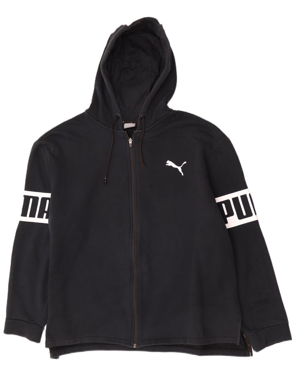 Puma Herre grafisk hættetrøje med lynlås 2XL Marineblå Colourblock Bomuld