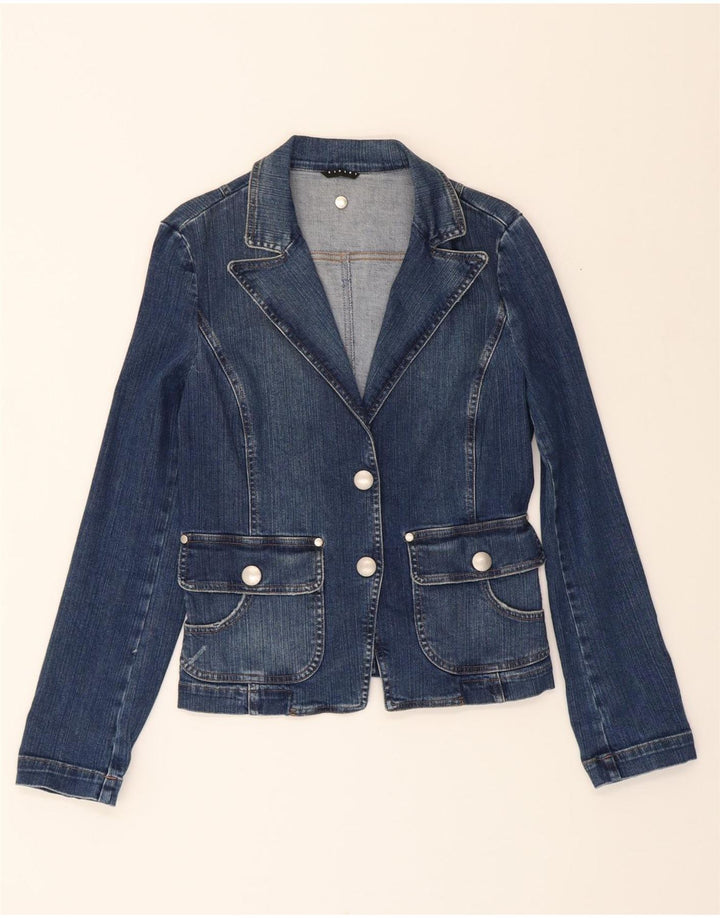 SISLEY Womens Denim Jacket IT 46 Large Blue Cotton Vintage Sisley and Second-Hand Sisley from Messina Hembry 