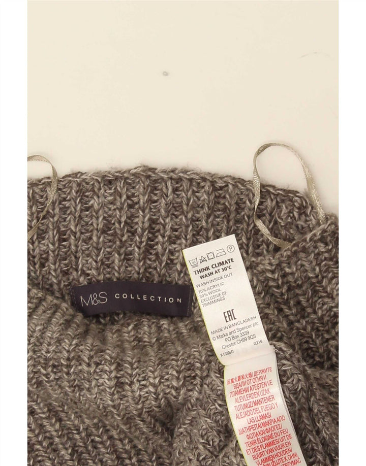 Marks & Spencer Herre Turtle Neck Jumper Sweater XL Grå Flecked Acryl