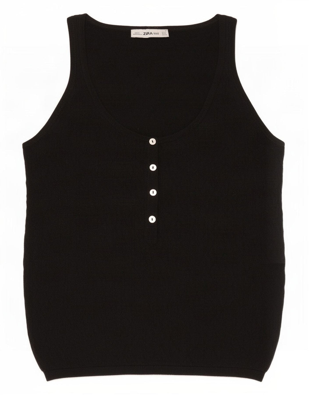 Zara Dame Vest Tank Top UK 12 Medium Sort Polyester