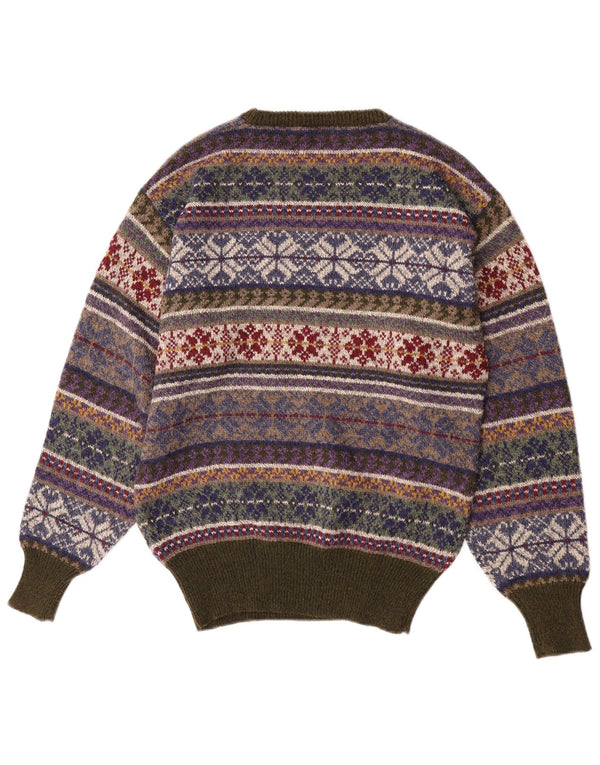 Michel Valerie Herre Crew Neck Jumper Sweater Small Multicolored Fair Isle