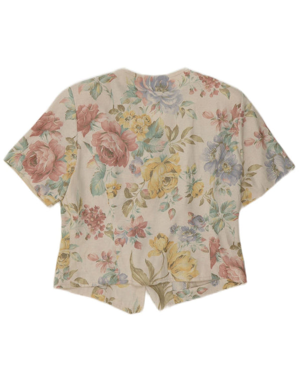 Vintage dameskjorte bluse UK 12 Medium Multicolored Floral