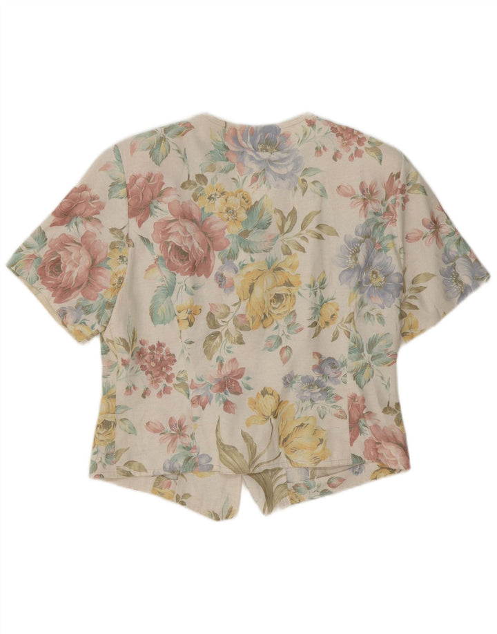 Vintage dameskjorte bluse UK 12 Medium Multicolored Floral
