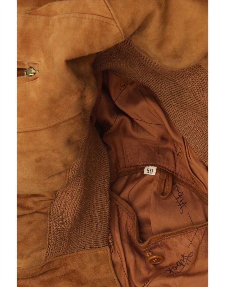 Vintage herre ruskind bomberjakke IT 50 Large Beige
