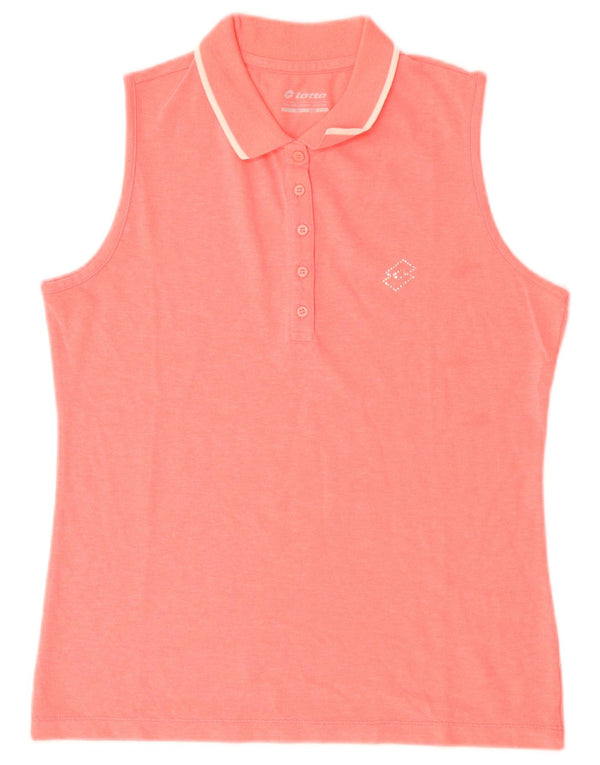 Lotto Dame ærmeløs Polo Shirt UK 14 Large Pink