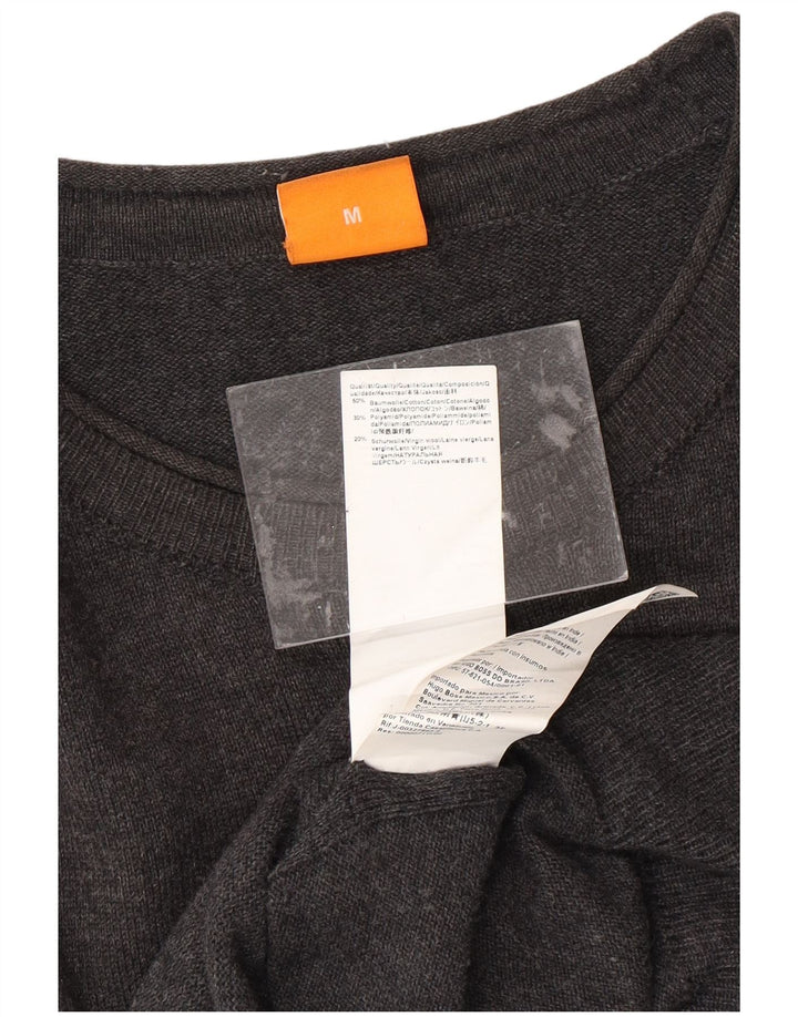HUGO BOSS Herre sweater med rund hals, mellemgrå bomuld