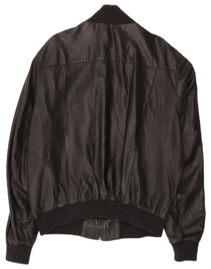John and Sons Herre Læderjakke UK 38 Medium Sort Læder