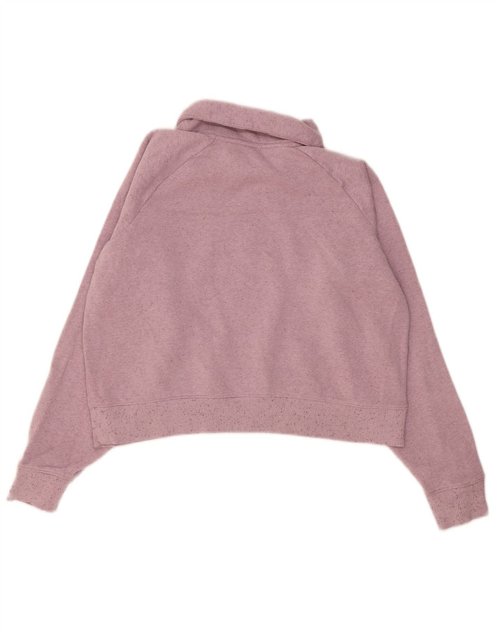 Under Armour Womens Crop Sweatshirt Jumper UK 10 Small Pink Flecked