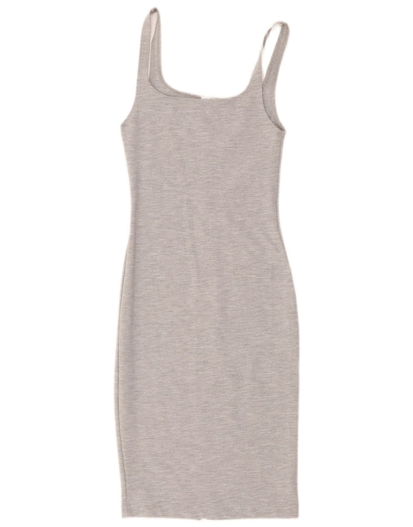 Zara Dame Trafaluc Ærmeløs Bodycon Kjole UK 8 Small Grey Flecked