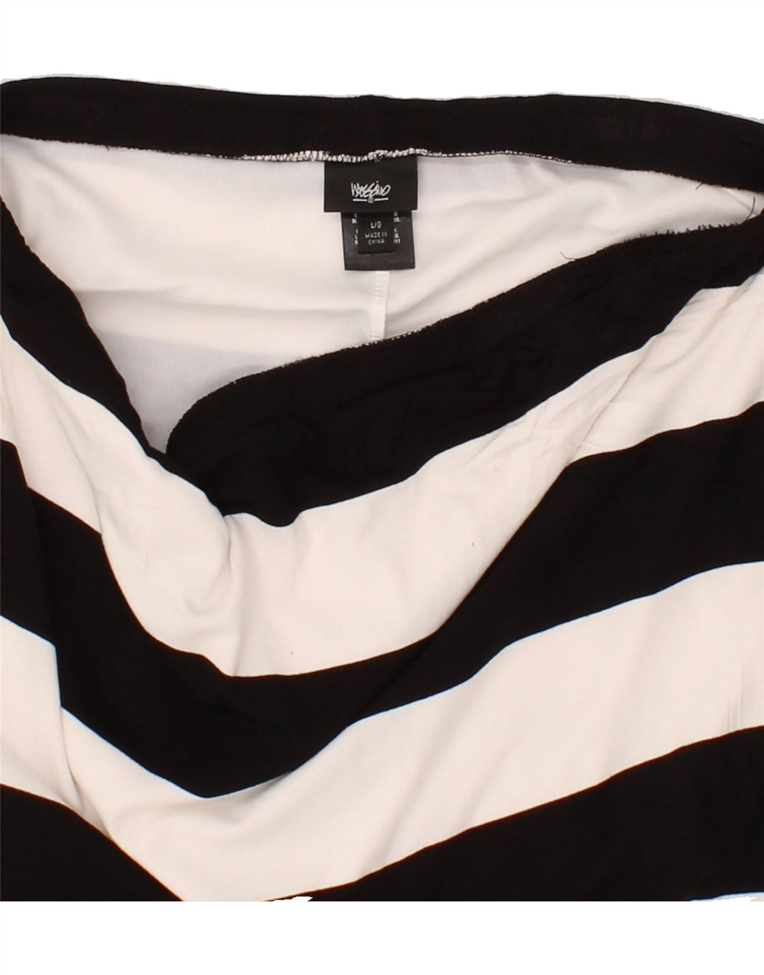 MOSSIMO Womens Straight Skirt Large W34  Black Striped Rayon Vintage Mossimo and Second-Hand Mossimo from Messina Hembry 