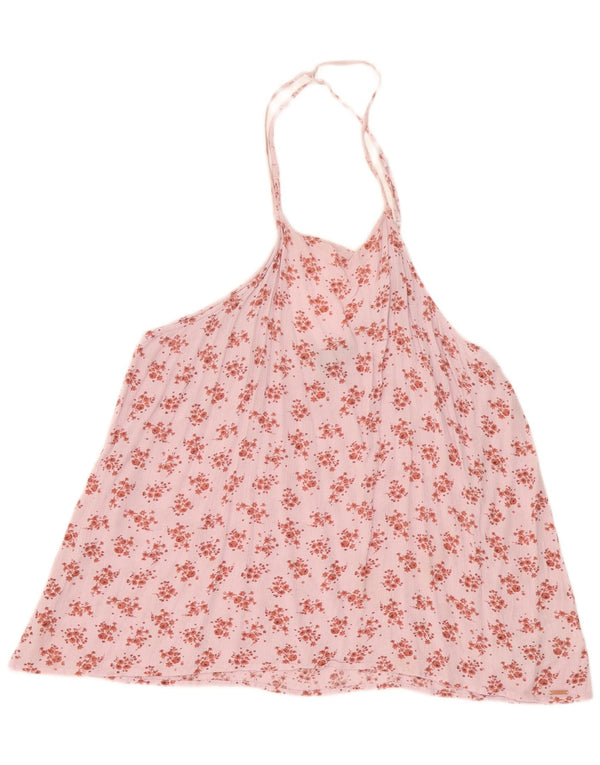 Volcom Dame Halter Top UK 20 2XL Pink Floral Viscose