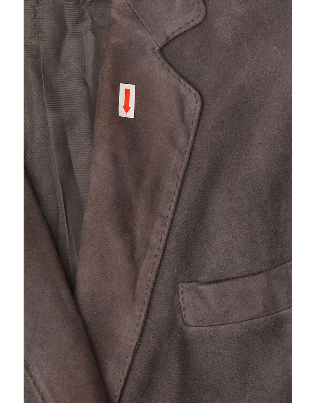 VINTAGE Dame dobbeltradet ruskindsblazerjakke UK 14 Medium Grey