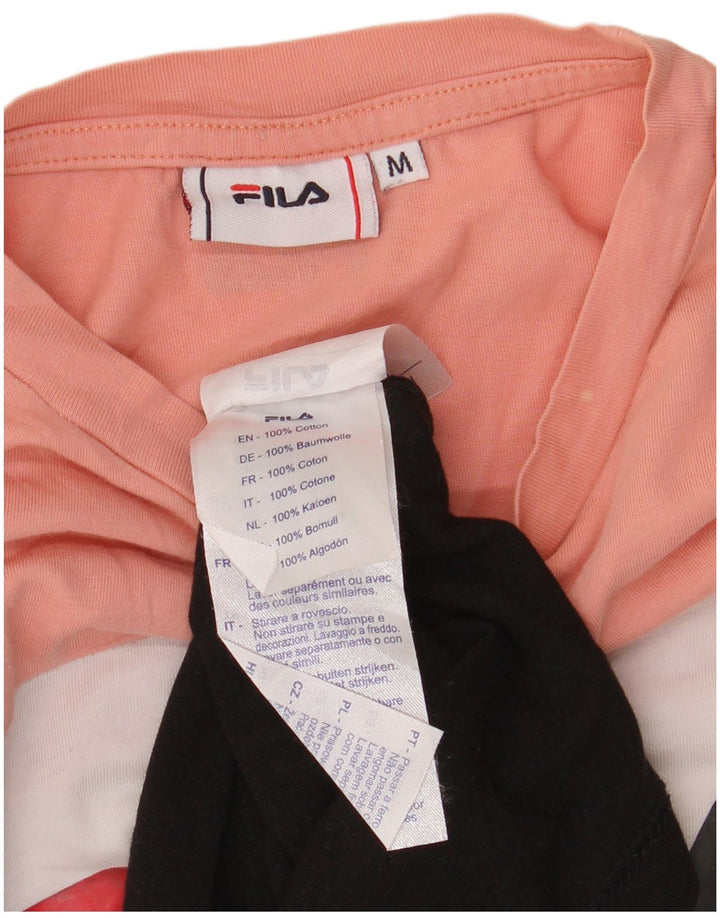 Fila Kvinders Crop Grafisk T-Shirt Top UK 14 Medium Flerfarvet Colourblock