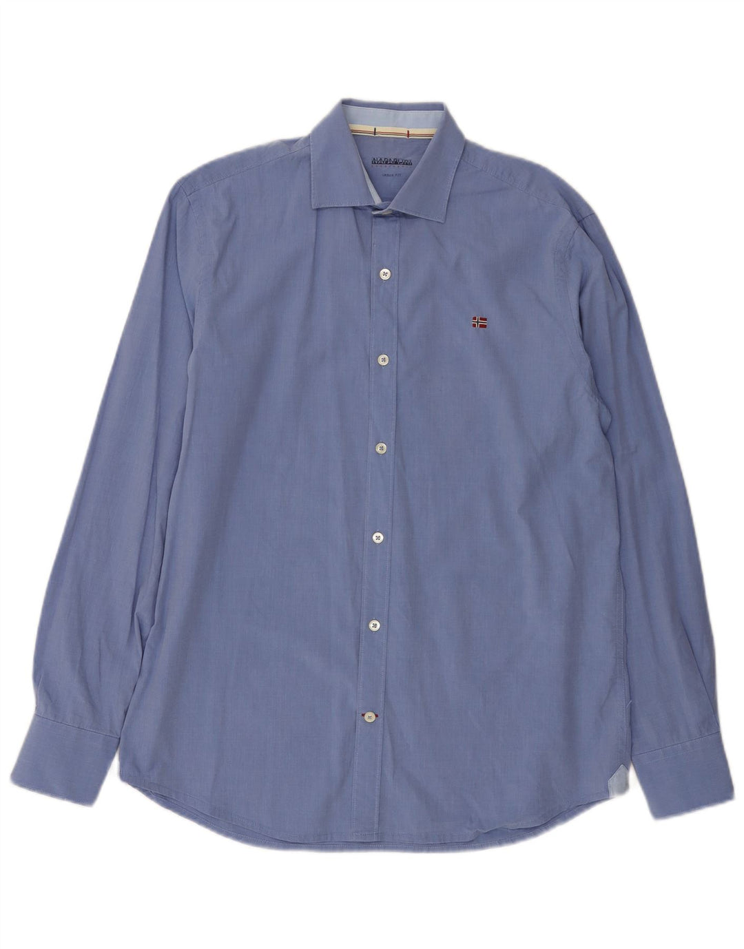 Napapijri Herre Urban Fit skjorte Medium Blue Cotton