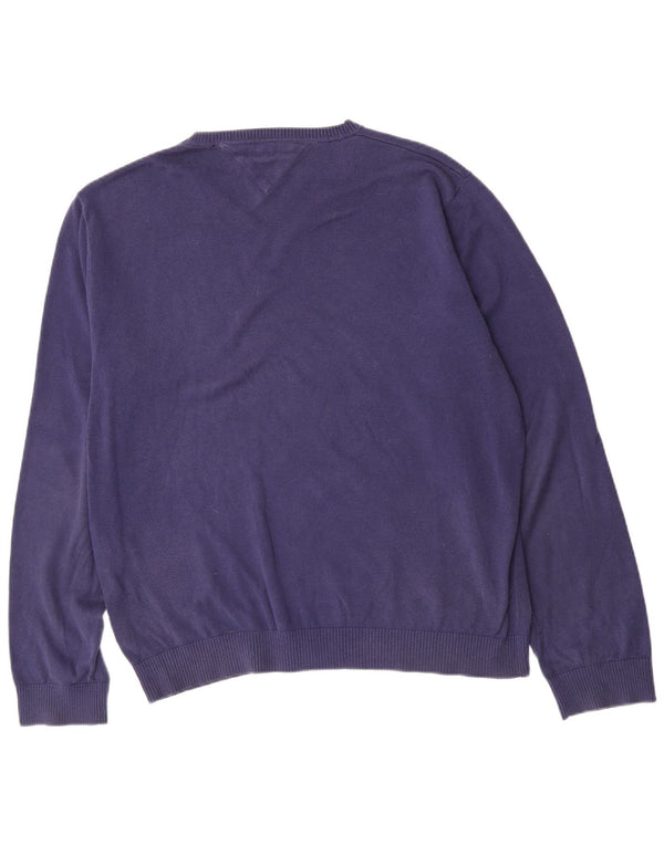 Tommy Hilfiger Herre V-hals sweater 2XL marineblå bomuld