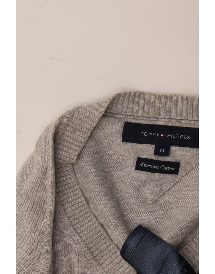 Tommy Hilfiger Herre V-hals sweater Medium Grå Bomuld