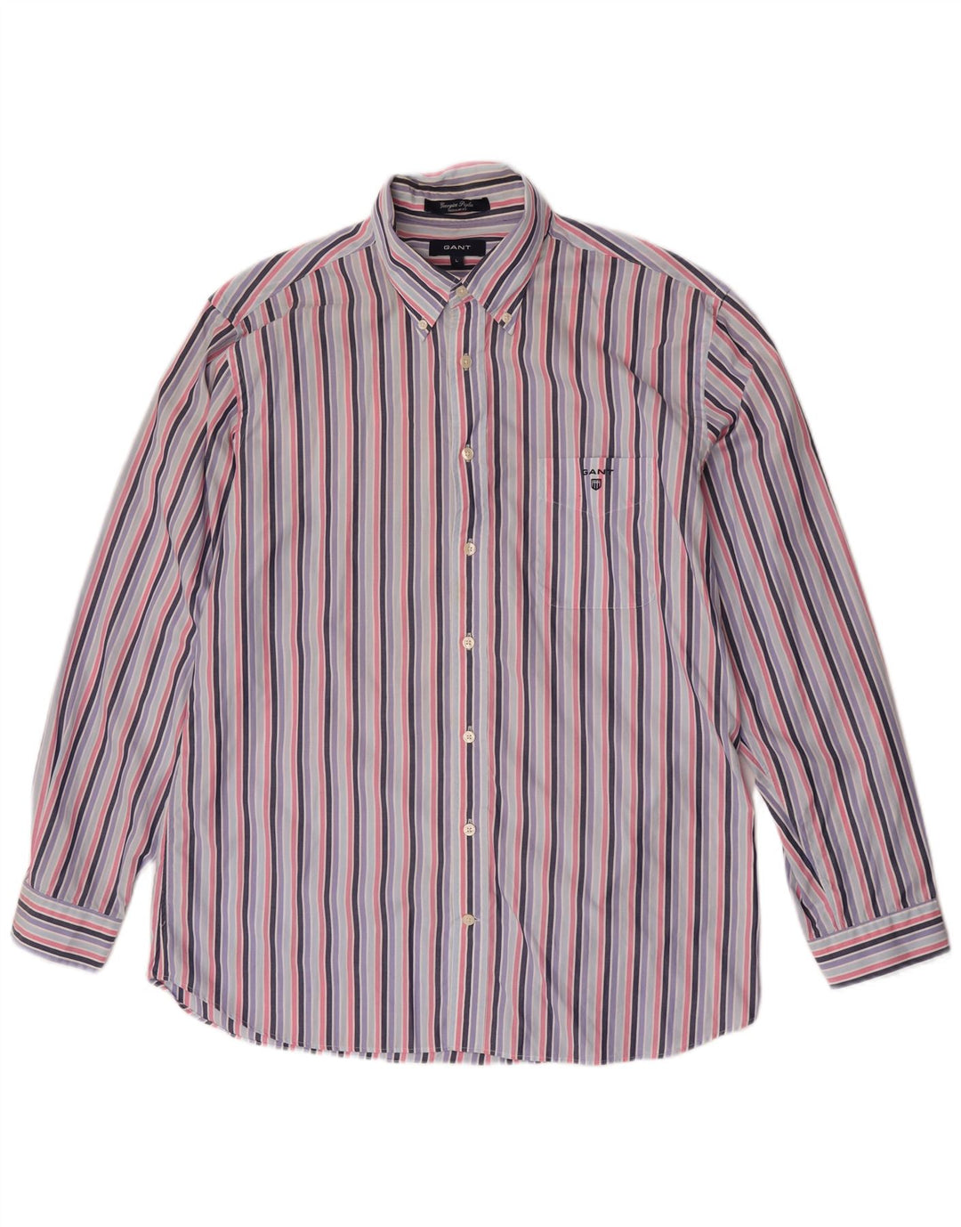 Gant Herre Regular Fit skjorte Stor flerfarvet stribet bomuld