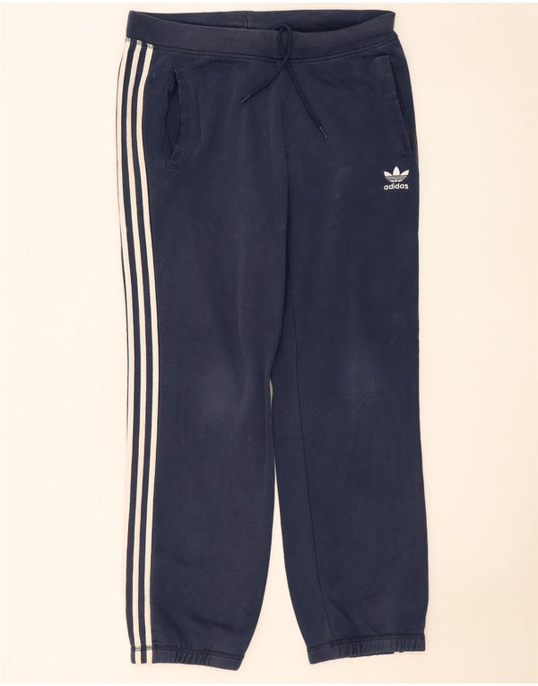 Adidas Mens Tracksuit Trousers Joggers Medium  Navy Blue Cotton