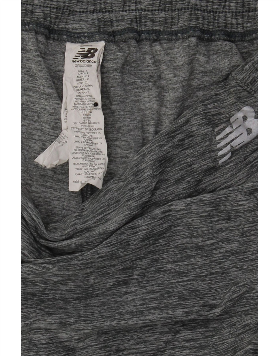NEW BALANCE Womens Tracksuit Trousers UK 16 Large Grey Flecked Polyester Vintage New Balance and Second-Hand New Balance from Messina Hembry 