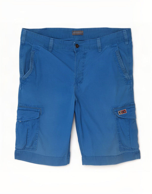 Napapijri Herre Geographic Cargo Shorts Large W36 Blue Cotton
