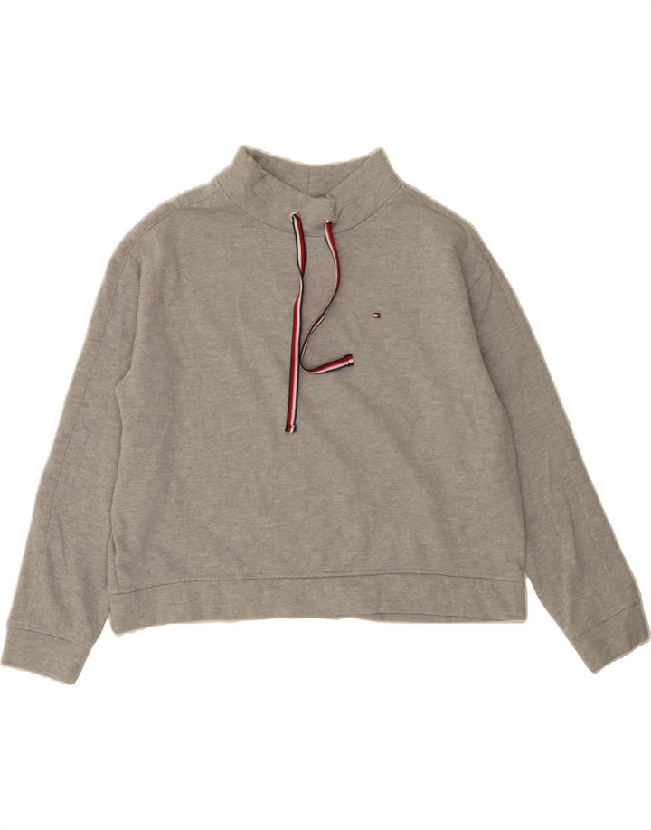 TOMMY HILFIGER Womens Sweatshirt Jumper UK 16 Large Grey Cotton Vintage Tommy Hilfiger and Second-Hand Tommy Hilfiger from Messina Hembry 