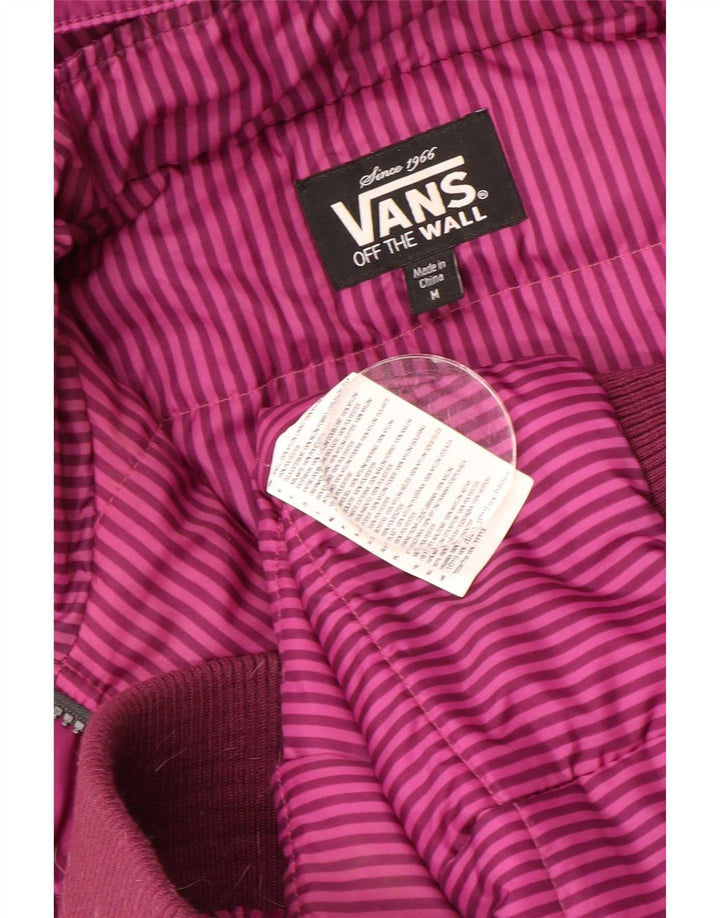 Vans Dame Hooded Bomber Jacket UK 14 Medium Purple Check Nylon