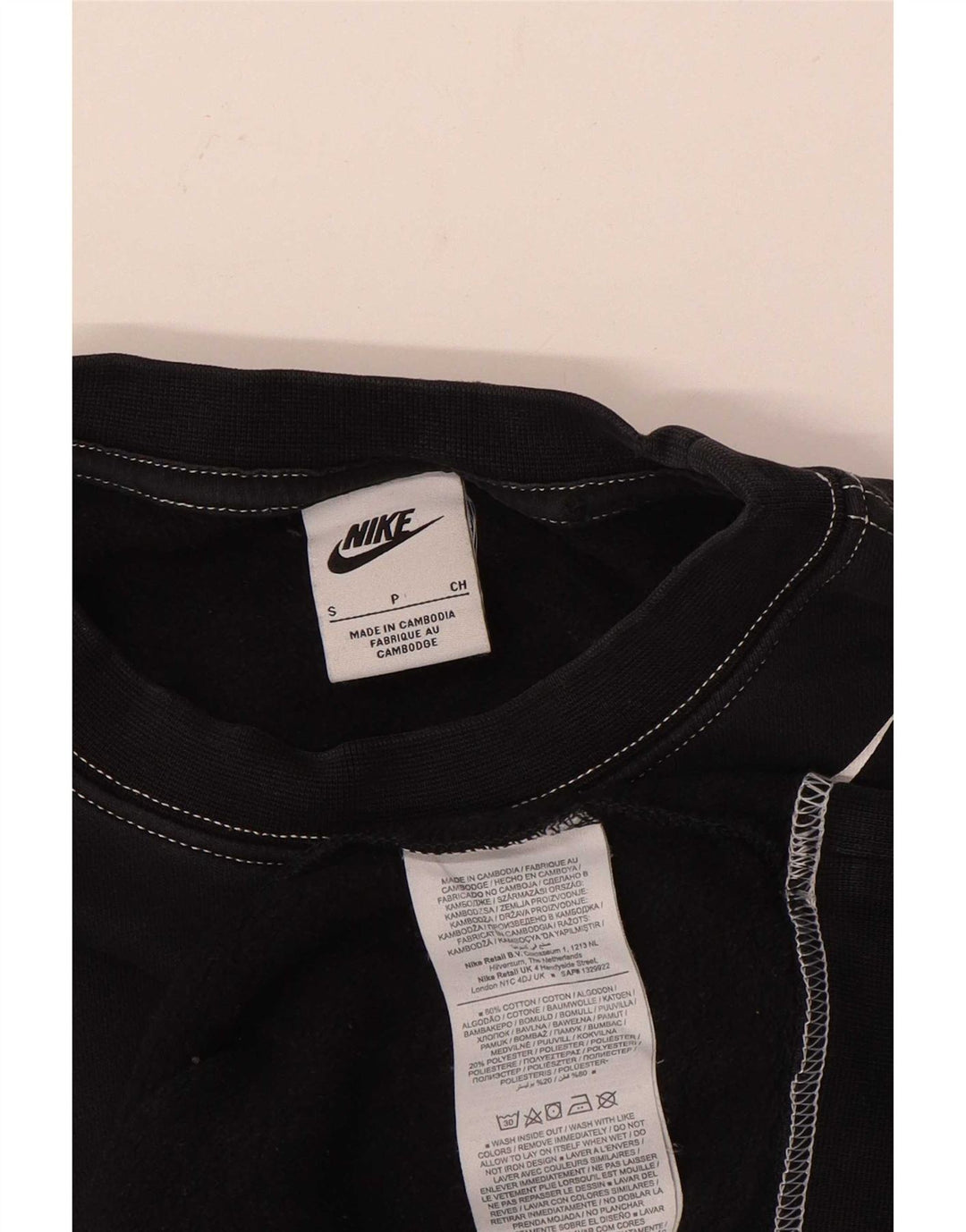 Nike Herre Grafisk Loose Fit Sweatshirt Jumper Lille sort bomuld