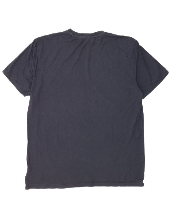 Blauer Herre Grafisk T-Shirt Top XL Marineblå Bomuld