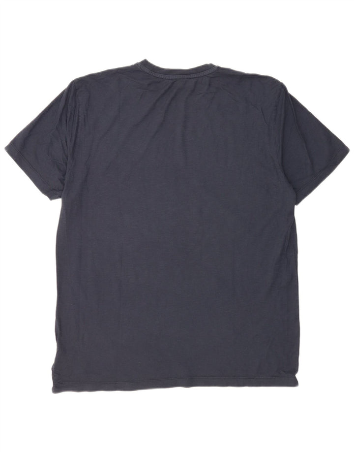 Blauer Herre Grafisk T-Shirt Top XL Marineblå Bomuld