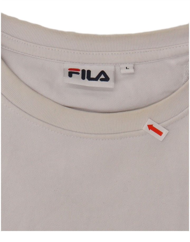 FILA Herre grafisk sweatshirt jumper stor sort Colourblock Bomuld