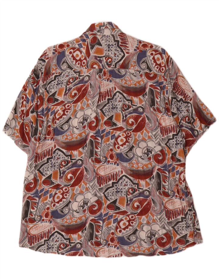 EXCEL Herre abstrakt mønster kortærmet skjorte stor flerfarvet