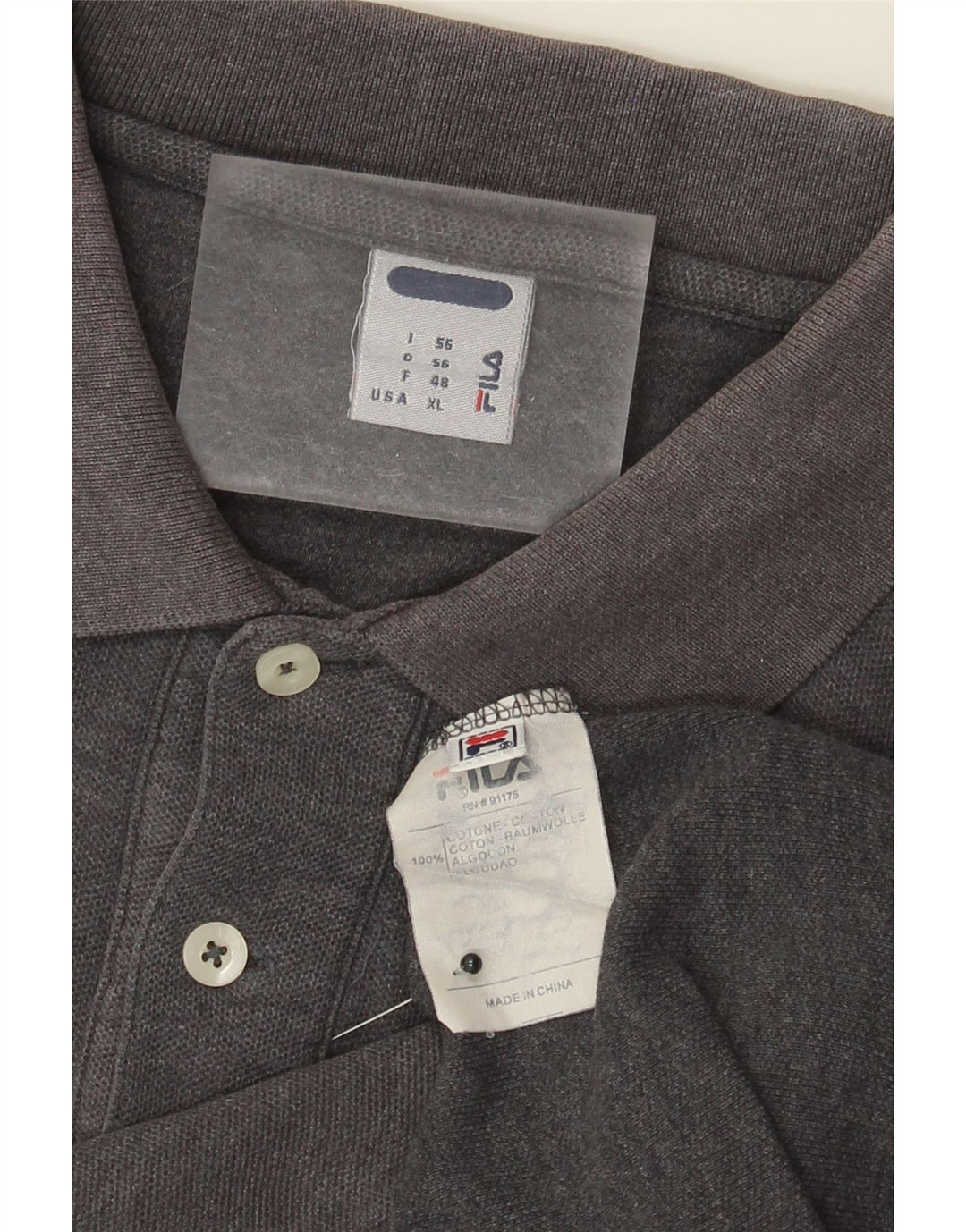 Fila Polo Shirt til mænd IT 56 XL Grå Flecked Bomuld