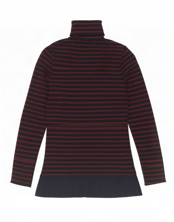Zara Womens Top Long Sleeve UK 8 Small Navy Blue Striped